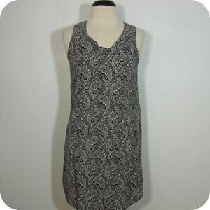 GAP Womens XS Paisley Print Black/White Sleeveless Dress
